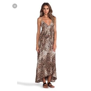 Pink Stitch Cheetah Maxi Dress With Back Detail